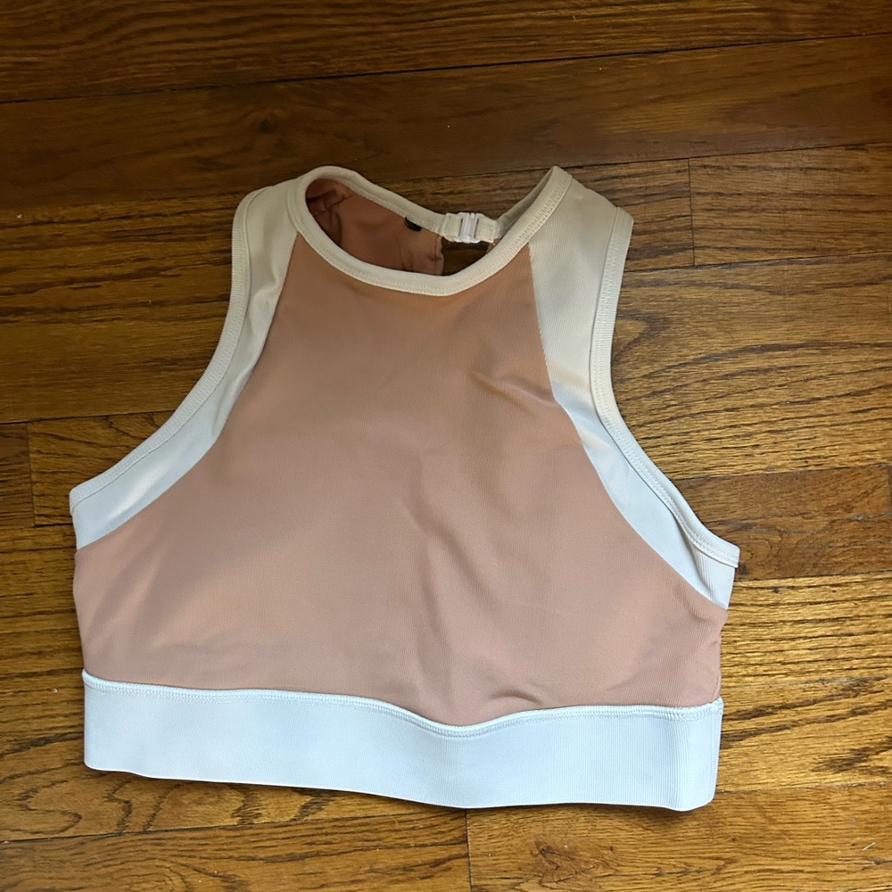 cute white and cream/tan sports top